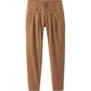 prAna Linen Cotton Pleated Tapered Pants Quiet Luxury Capsule Wardrobe Brown 8